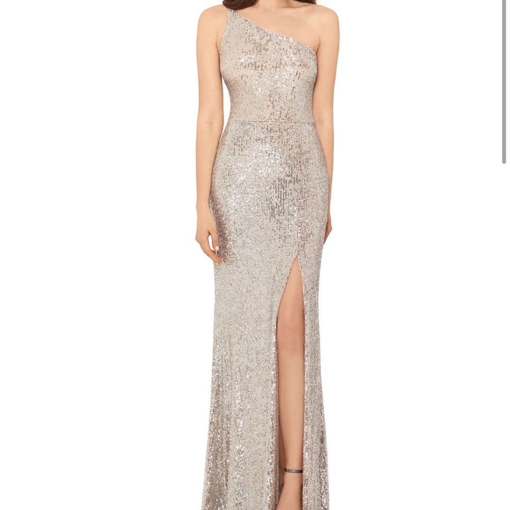 Xscape One-Shoulder Sequin Gown - Picture 1 of 7